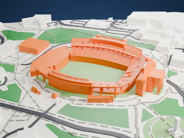 Kenan Stadium model, North view