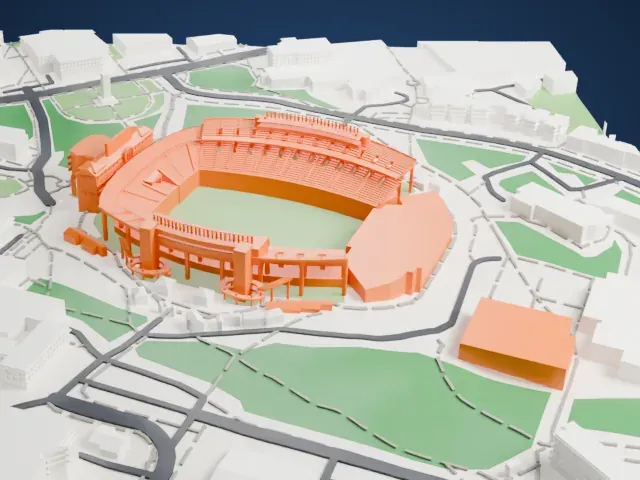Kenan Stadium model, South view