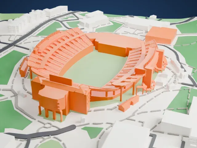 Kenan Stadium model, West view