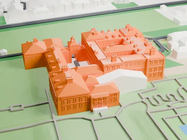 Kensington Palace model, East view