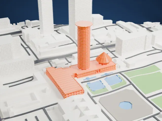 Kenyatta International Convention Centre model, North view