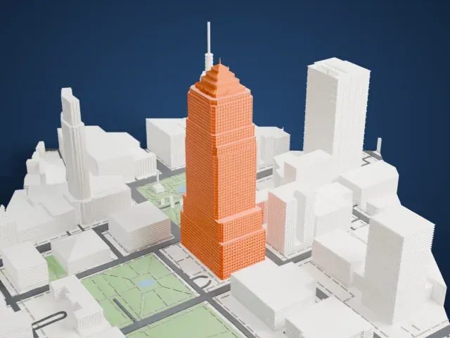 Key Tower model, North view