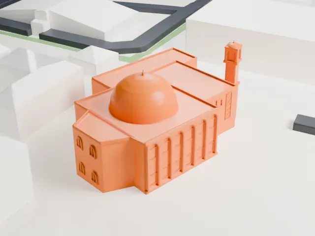 Khadija Mosque model, East view
