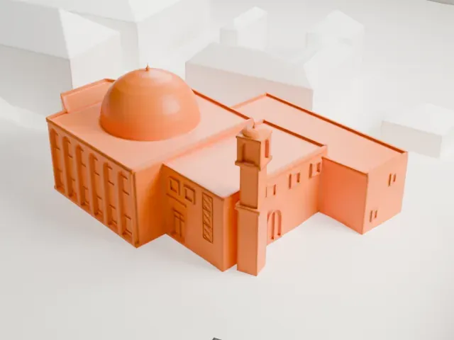 Khadija Mosque model, North view