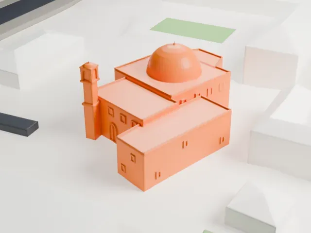 Khadija Mosque model, West view