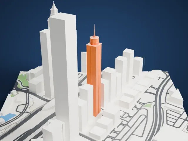 Khalid Al Attar Tower 2 model, North view