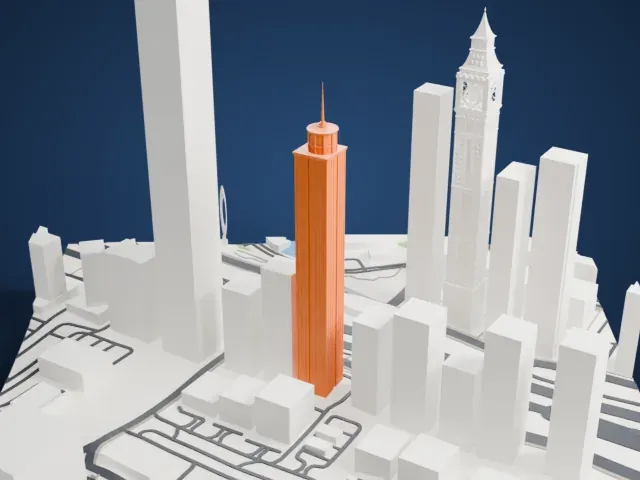 Khalid Al Attar Tower 2 model, West view