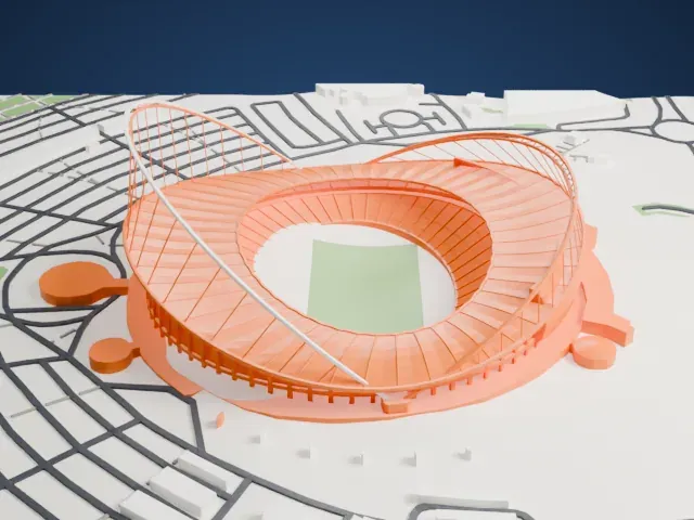 Khalifa International Stadium model, North view