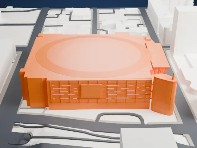 Kia Center model, East view