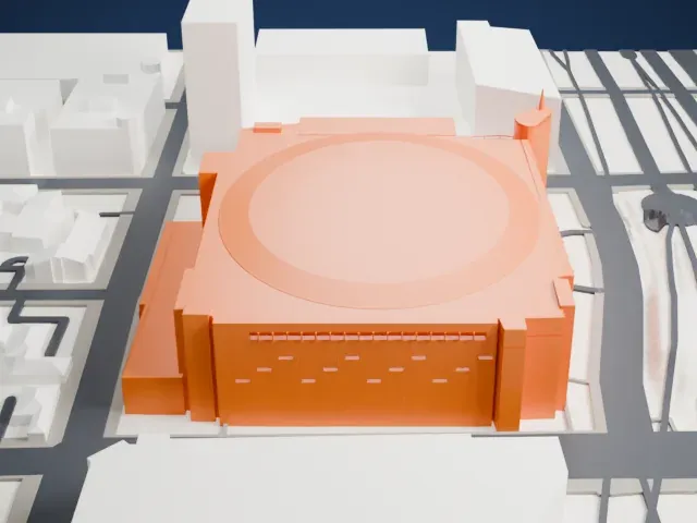 Kia Center model, South view