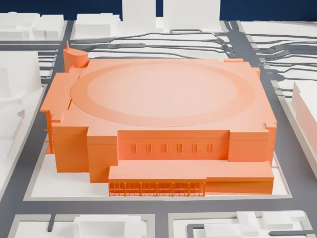 Kia Center model, West view