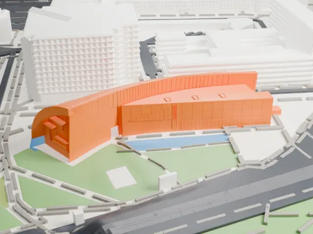 Kiasma model, West view