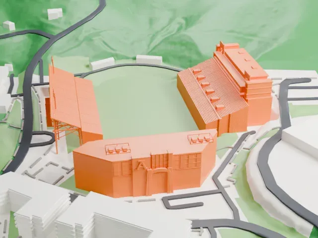 Kidd Brewer Stadium model, North view