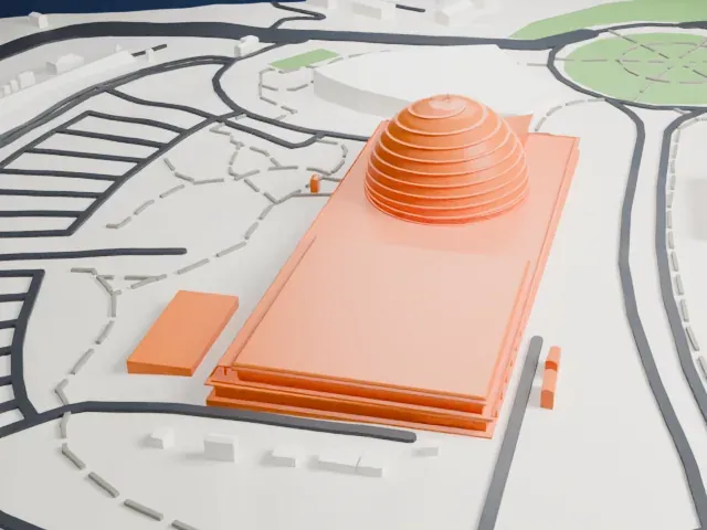 Kigali Convention Centre model, East view