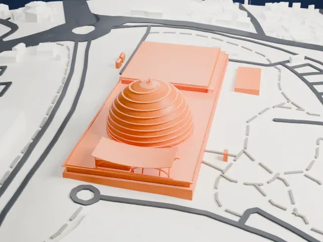 Kigali Convention Centre model, West view