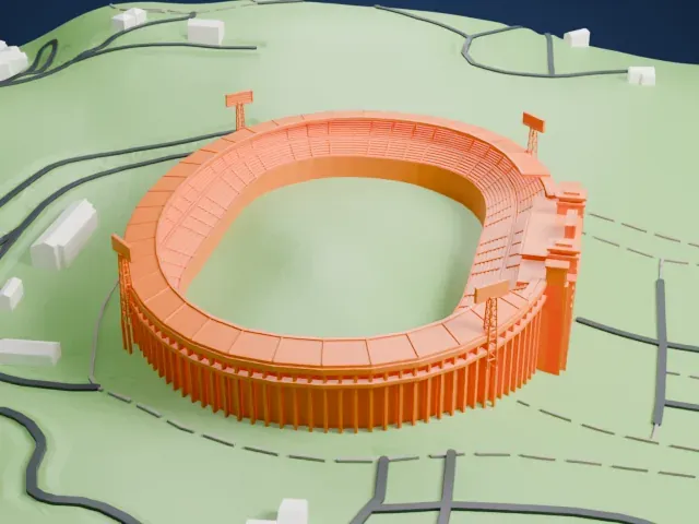 Kim Il Sung Stadium model, North view