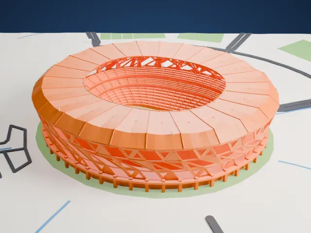 King Abdullah Sports City model, North view