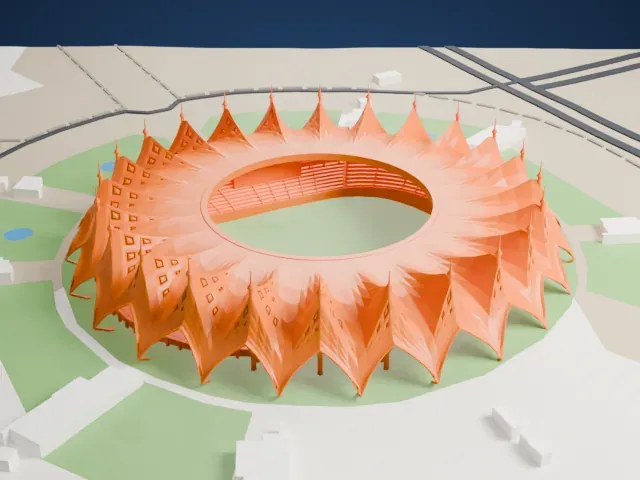 King Fahd Sports City Stadium model, East view