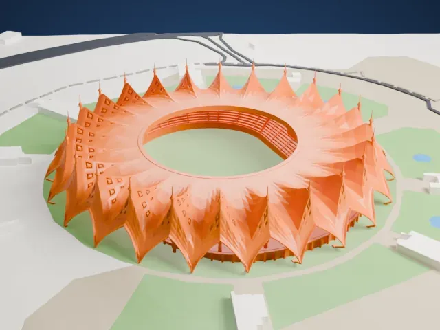 King Fahd Sports City Stadium model, North view