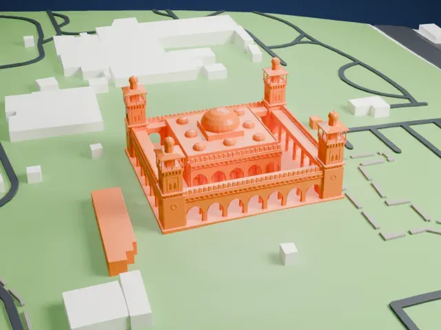 King Hussein Mosque model, North view