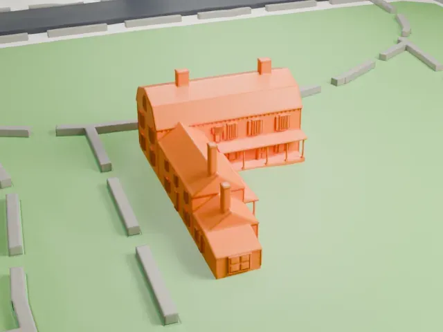 King Manor model, North view