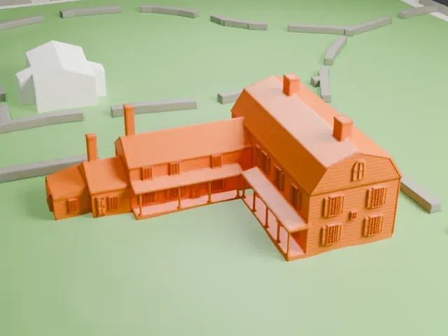 King Manor model, West view