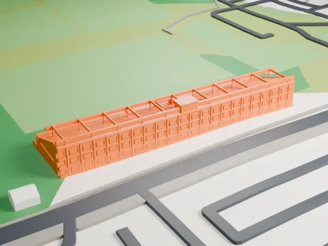 King Peter I Stadium model, West view