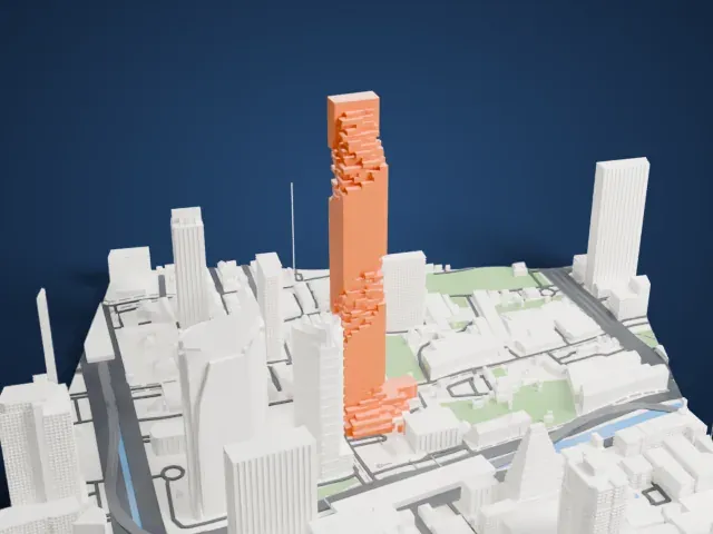 King Power Mahanakhon model, East view