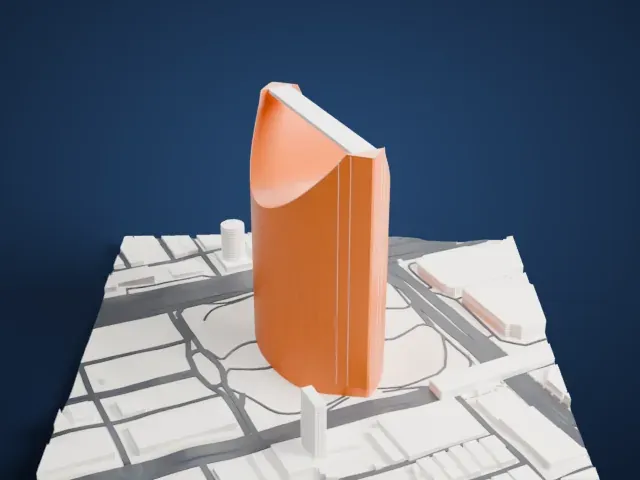 Kingdom Centre model, East view
