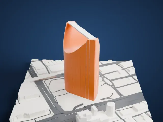 Kingdom Centre model, West view