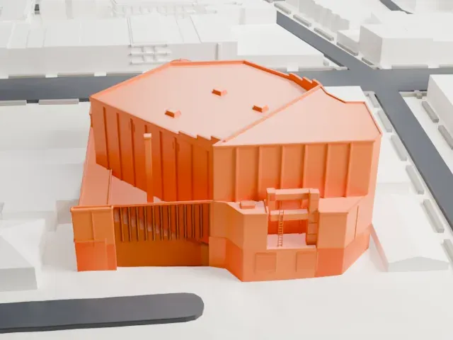 Kings Theatre, Brooklyn model, East view