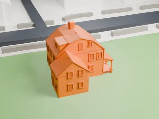 Kingsland Homestead model, North view