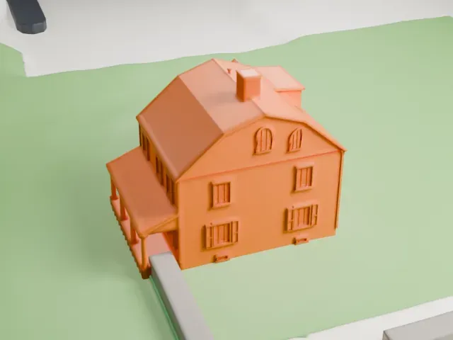 Kingsland Homestead model, South view