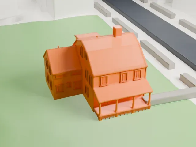 Kingsland Homestead model, West view