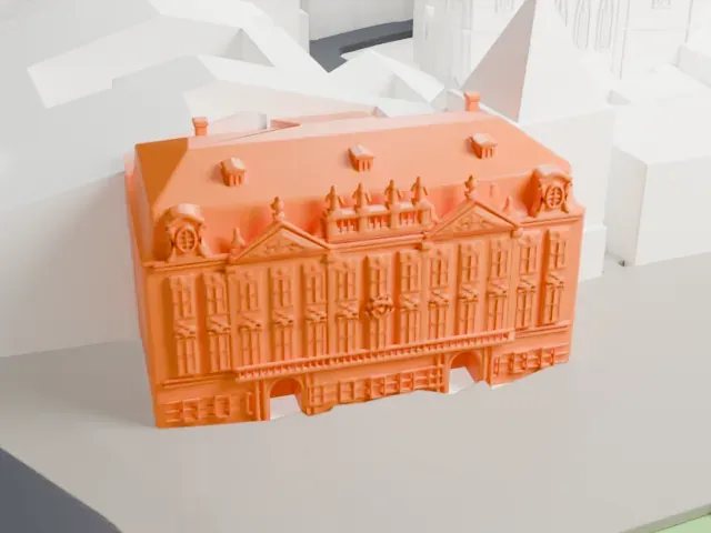 Kinský Palace (Prague) model, West view