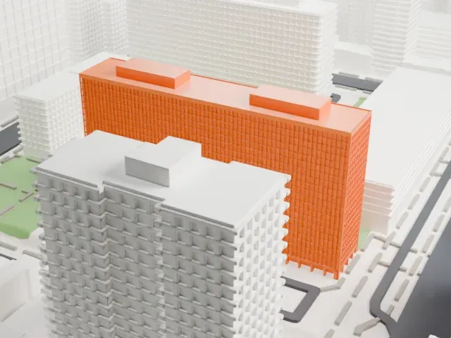 Kips Bay Towers model, North view