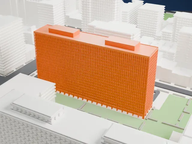 Kips Bay Towers model, South view