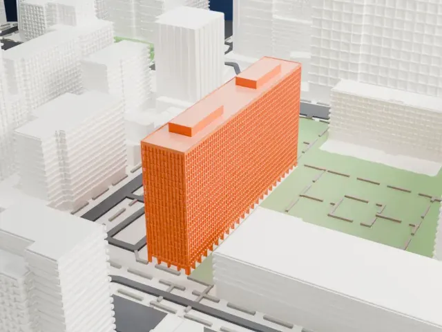Kips Bay Towers model, West view