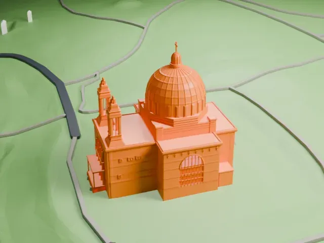 Kirche am Steinhof model, East view