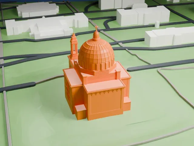 Kirche am Steinhof model, North view