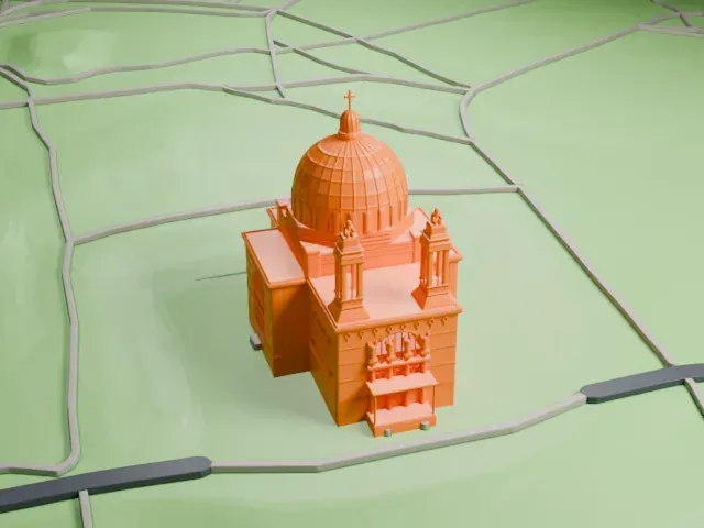 Kirche am Steinhof model, South view