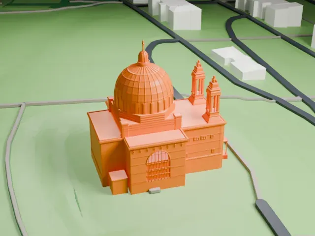 Kirche am Steinhof model, West view