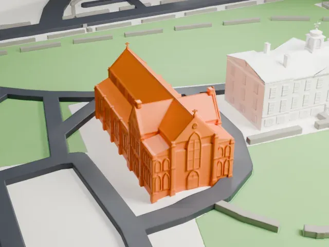 Kirkpatrick Chapel model, North view