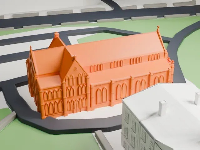 Kirkpatrick Chapel model, West view