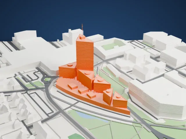 Kista Science Tower model, South view