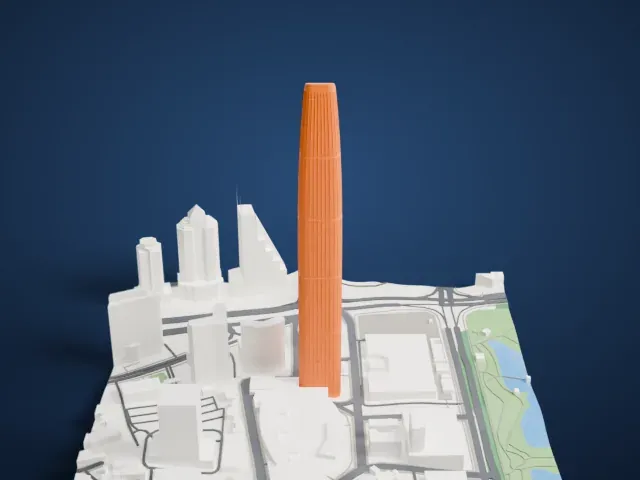 KK100 model, North view