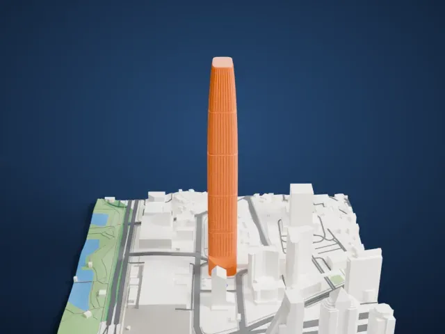 KK100 model, South view