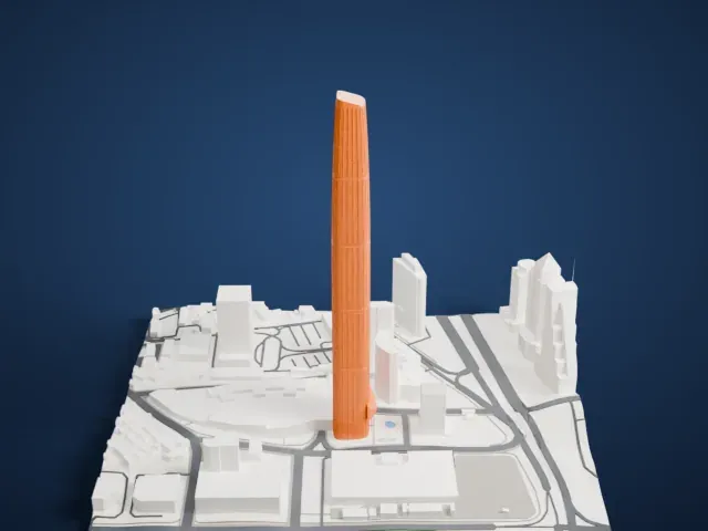 KK100 model, West view