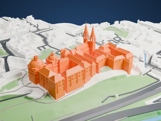 Klosterneuburg Abbey model, East view