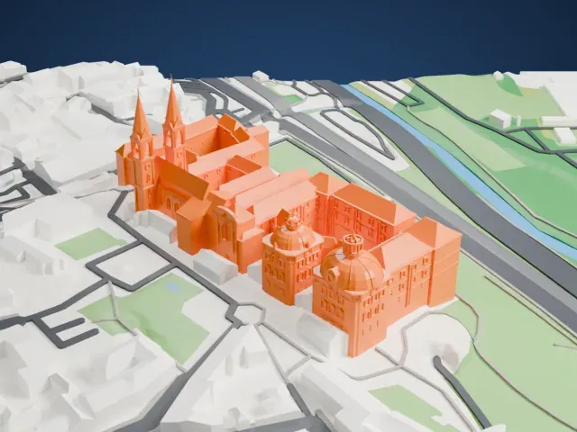 Klosterneuburg Abbey model, South view